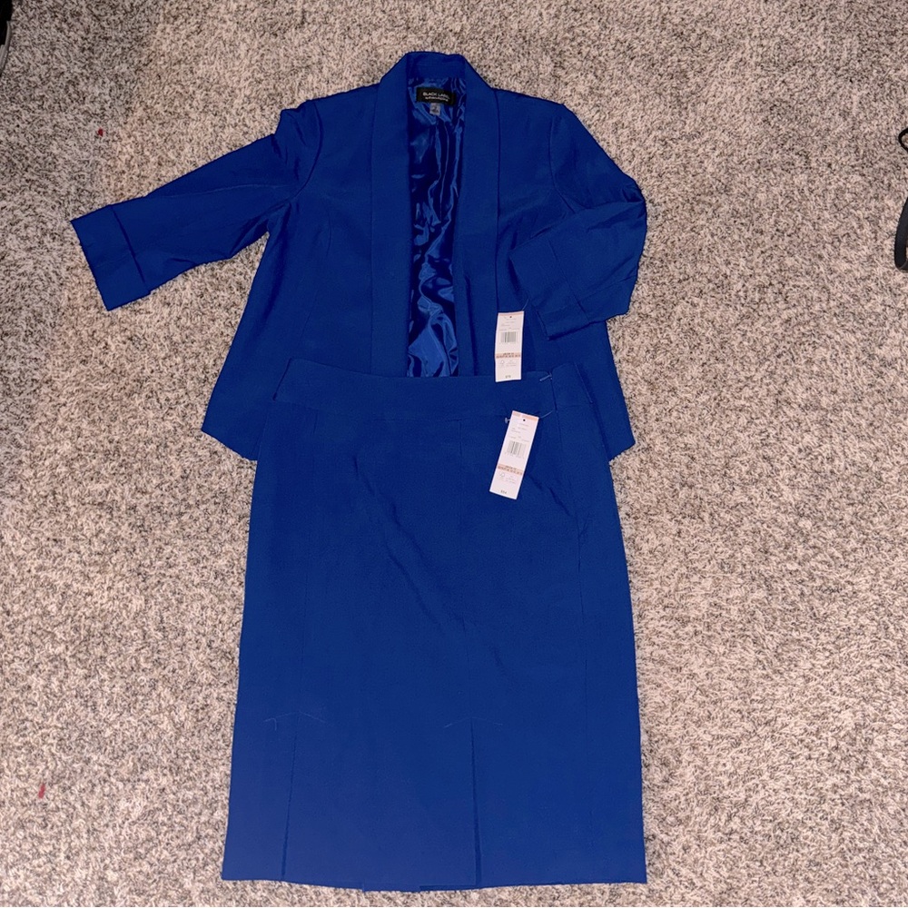 Business professional blue suit (skirt and jacket)